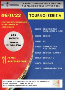 Tournoi de FERRIERES - "A"