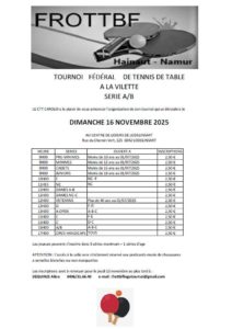 Tournoi Fédéral Hainaut