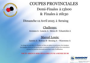 Coupes Provinciales 1/2 Finales et Finales